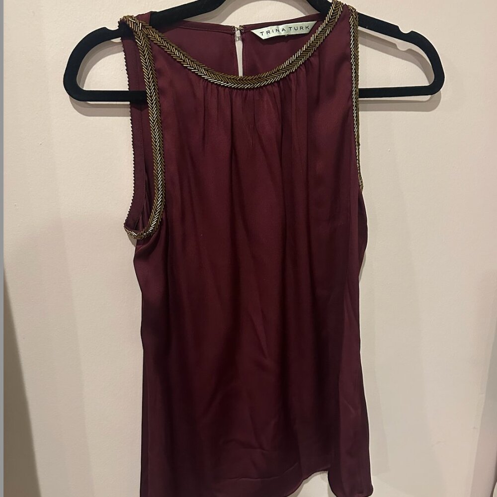 Designer Beaded Maroon Top